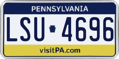 PA license plate LSU4696