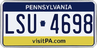 PA license plate LSU4698