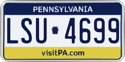 PA license plate LSU4699