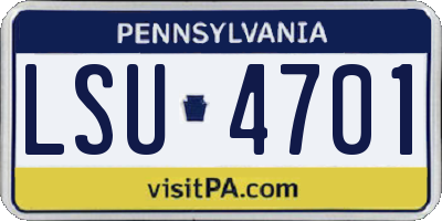 PA license plate LSU4701