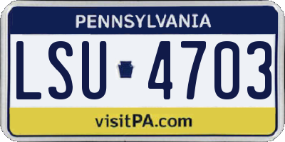 PA license plate LSU4703