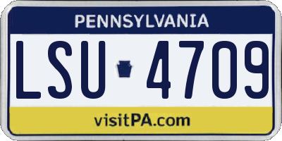 PA license plate LSU4709