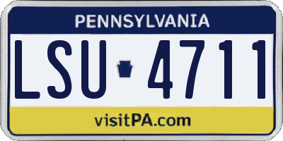 PA license plate LSU4711