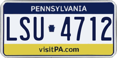 PA license plate LSU4712