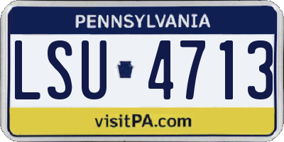 PA license plate LSU4713