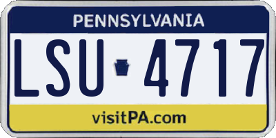PA license plate LSU4717