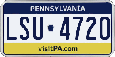 PA license plate LSU4720