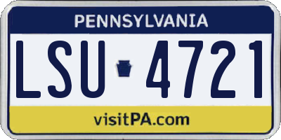PA license plate LSU4721