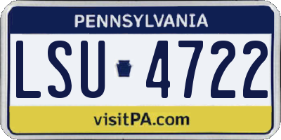 PA license plate LSU4722