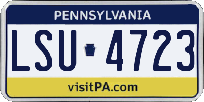 PA license plate LSU4723