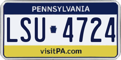 PA license plate LSU4724