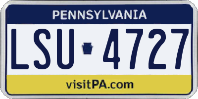PA license plate LSU4727