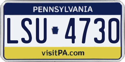 PA license plate LSU4730