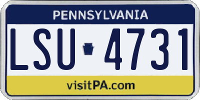 PA license plate LSU4731