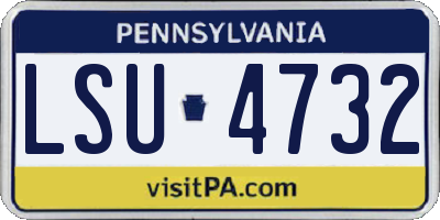 PA license plate LSU4732