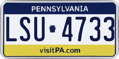 PA license plate LSU4733