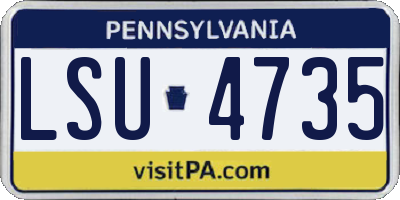 PA license plate LSU4735