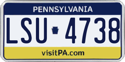 PA license plate LSU4738