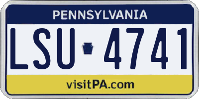 PA license plate LSU4741