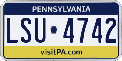 PA license plate LSU4742