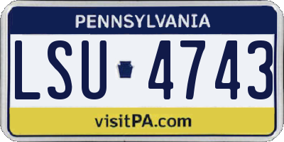PA license plate LSU4743
