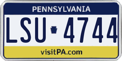 PA license plate LSU4744