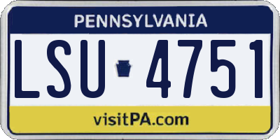 PA license plate LSU4751