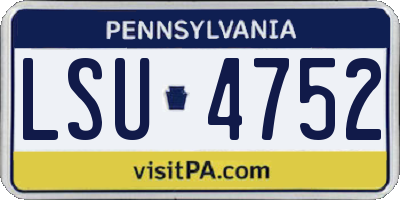 PA license plate LSU4752