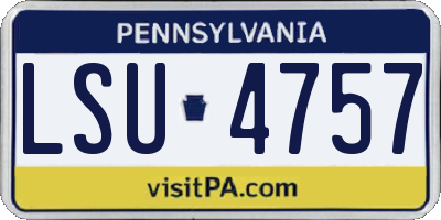 PA license plate LSU4757