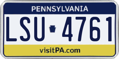 PA license plate LSU4761