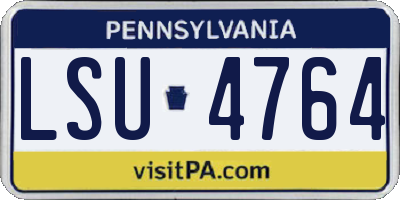 PA license plate LSU4764