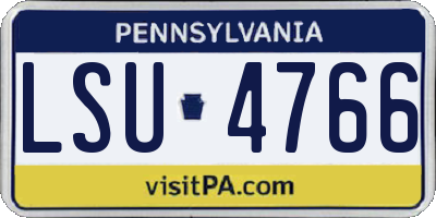 PA license plate LSU4766