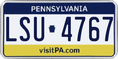 PA license plate LSU4767