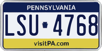 PA license plate LSU4768