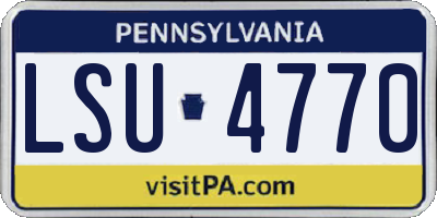 PA license plate LSU4770