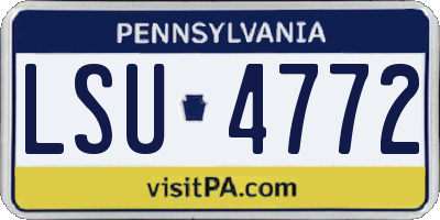 PA license plate LSU4772