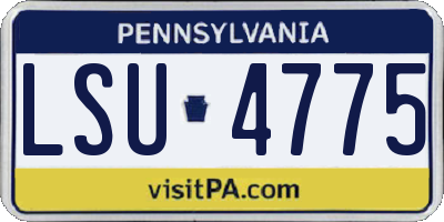 PA license plate LSU4775
