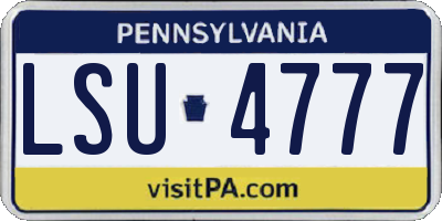 PA license plate LSU4777