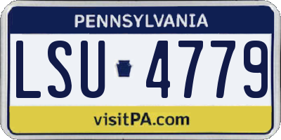 PA license plate LSU4779