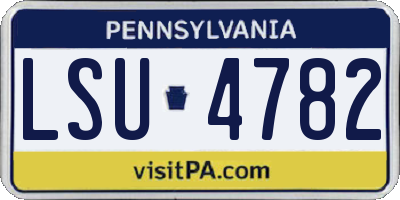 PA license plate LSU4782