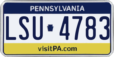 PA license plate LSU4783