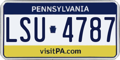 PA license plate LSU4787