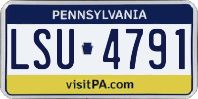 PA license plate LSU4791