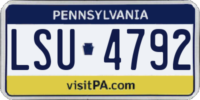 PA license plate LSU4792
