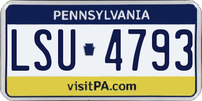 PA license plate LSU4793