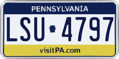 PA license plate LSU4797