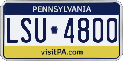 PA license plate LSU4800