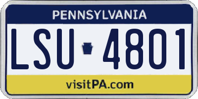 PA license plate LSU4801