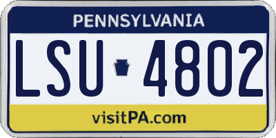 PA license plate LSU4802