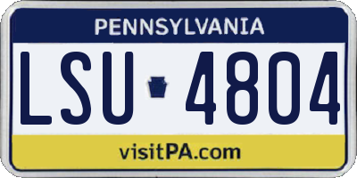 PA license plate LSU4804